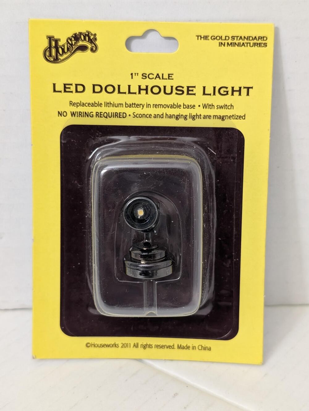 Houseworks 1:12 Dollhouse LED Spotlight Battery Operated Miniature Lamp 2355